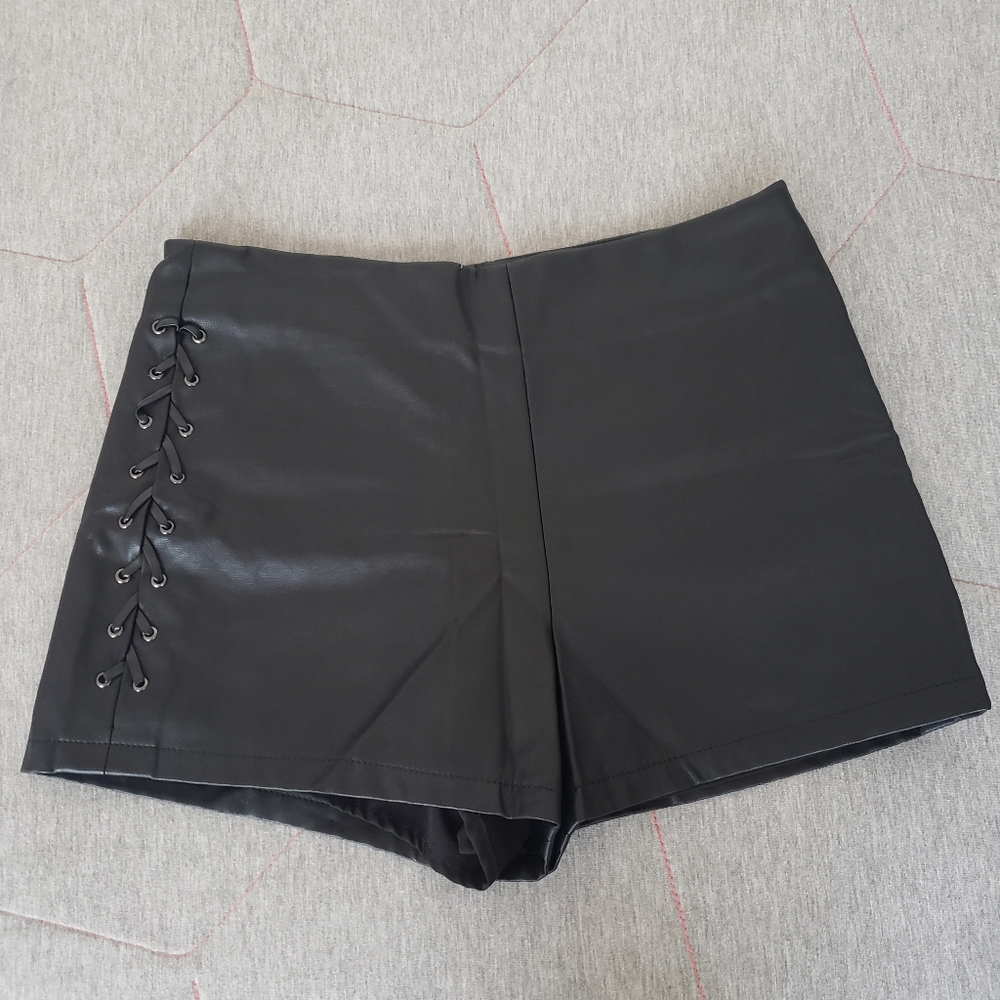 Forever 21 Black High Waist Glam Shorts